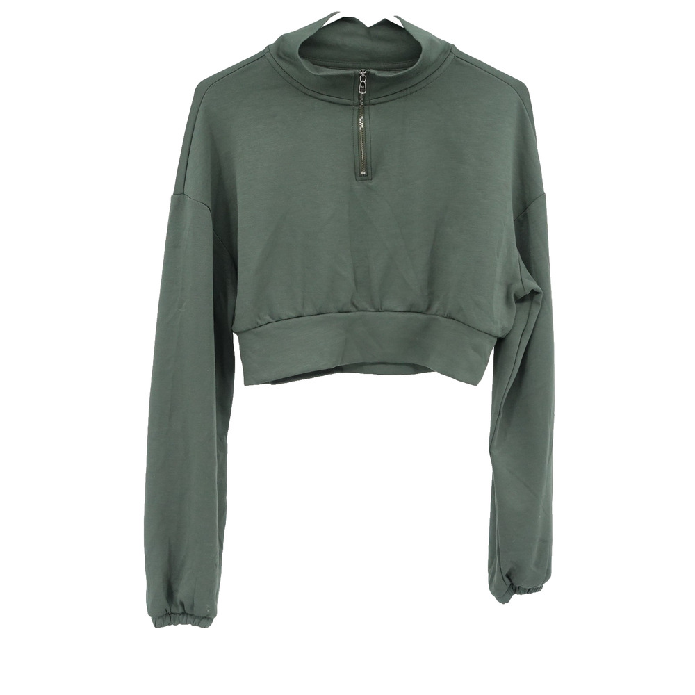 Gilly Hicks Pullover Sweatshirt SZ XS 1/4‎ Zip Cropped Oversized Athleisure Cozy